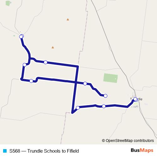 S568 bus Line Map