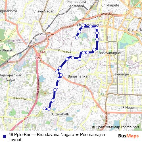 49 Pplo-Bnr bus Line Map
