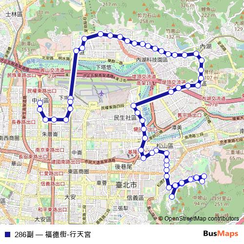286副 bus Line Map