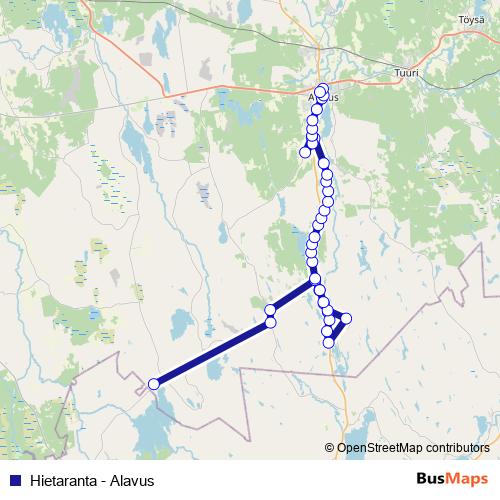 Hietaranta - Alavus bus Line Map