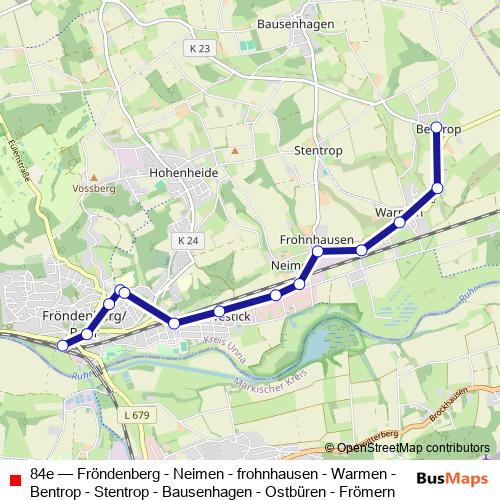84e bus Line Map