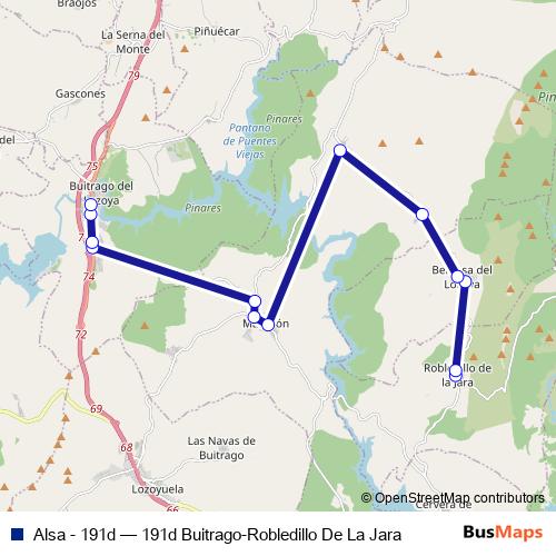 Alsa - 191d bus Line Map