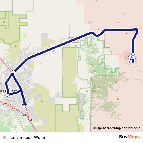 Las Cruces - Wsmr bus Line Map