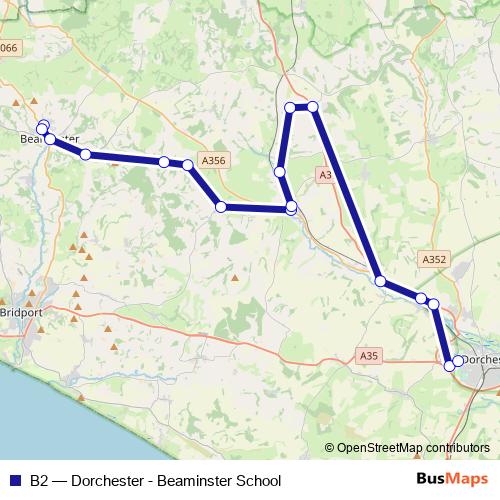 B2 bus Line Map