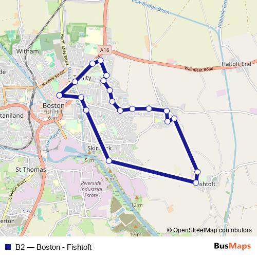 B2 bus Line Map