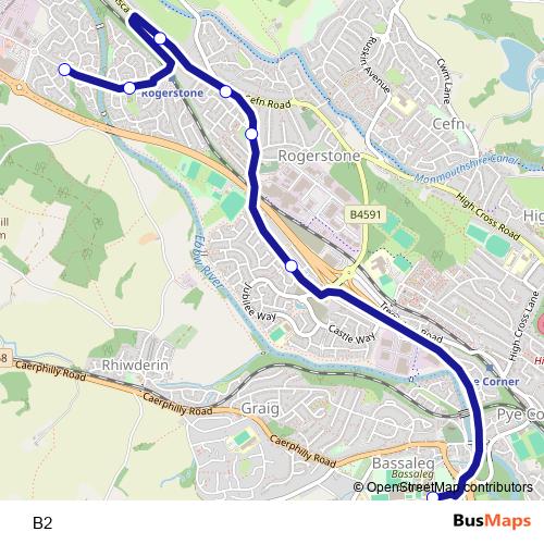 B2 bus Line Map