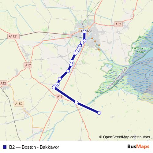 B2 bus Line Map