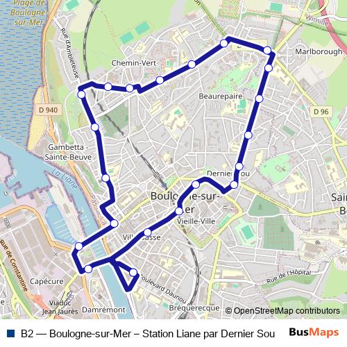 B2 bus Line Map
