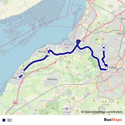 B2 bus Line Map