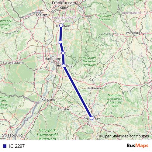 IC 2297 rail Line Map