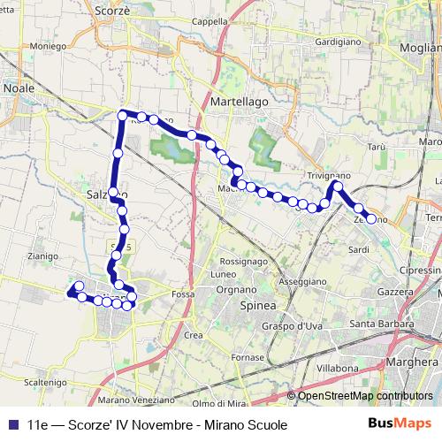 11e bus Line Map
