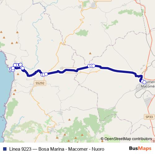 Linea 9223 bus Line Map