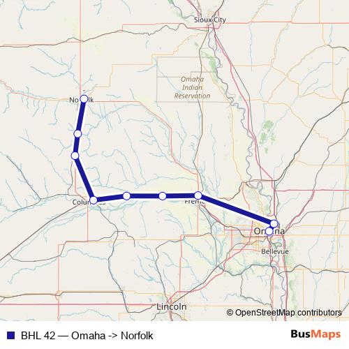 BHL 42 bus Line Map