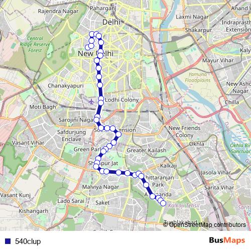 540clup bus Line Map