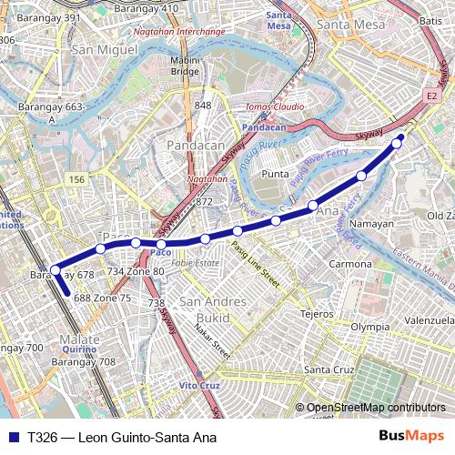 T326 bus Line Map