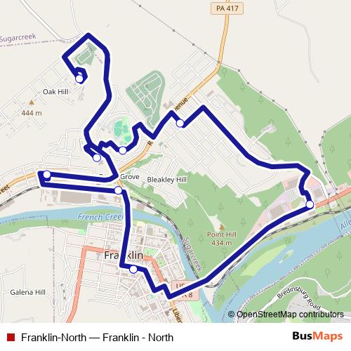 Franklin-North bus Line Map
