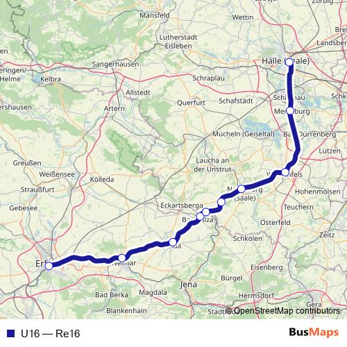 U16 rail Line Map