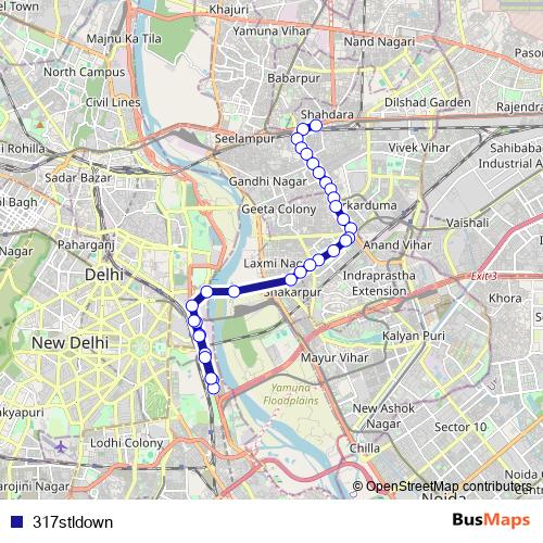 317stldown bus Line Map