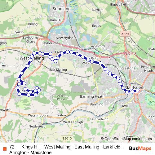 72 bus Line Map