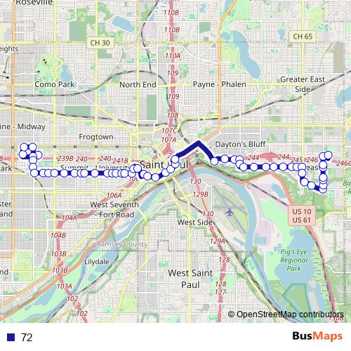 72 bus Line Map