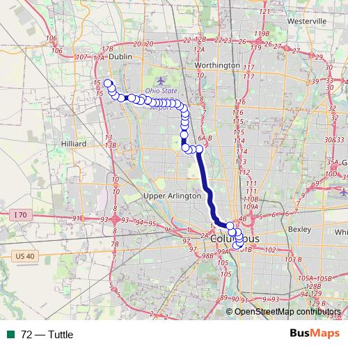 72 bus Line Map