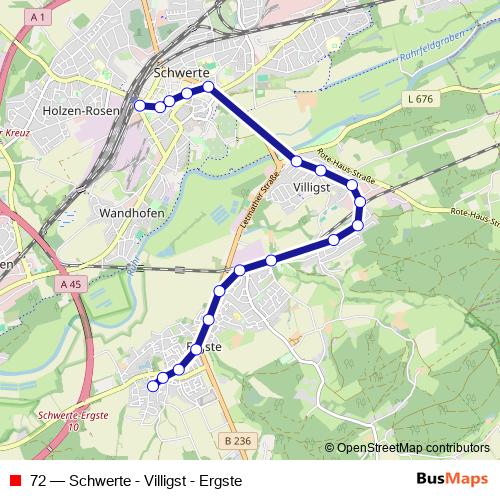 72 bus Line Map