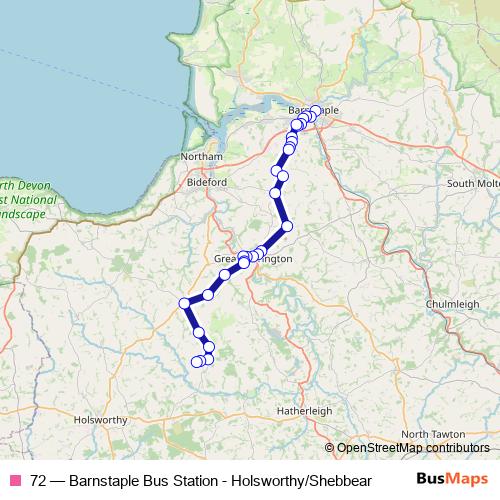 72 bus Line Map