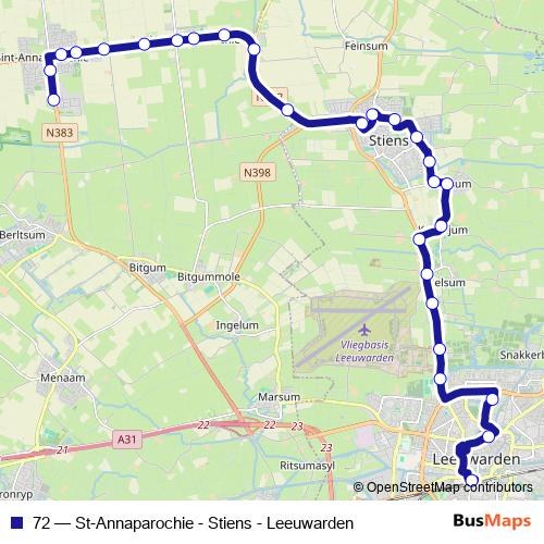 72 bus Line Map