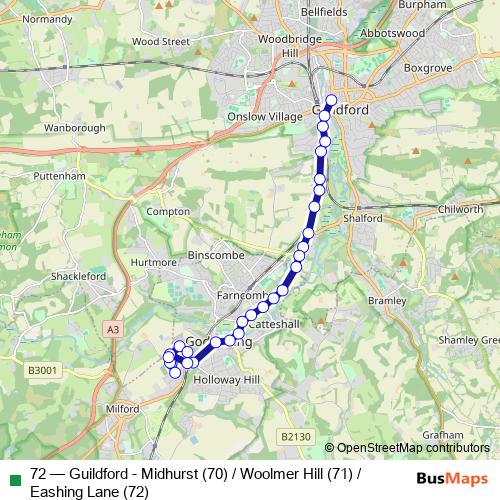72 bus Line Map