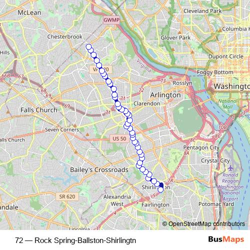 72 bus Line Map