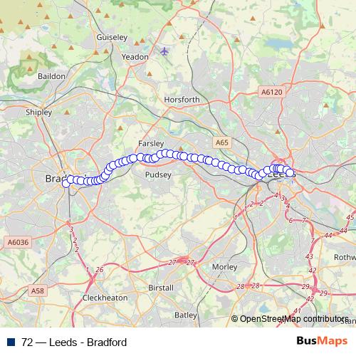 72 bus Line Map