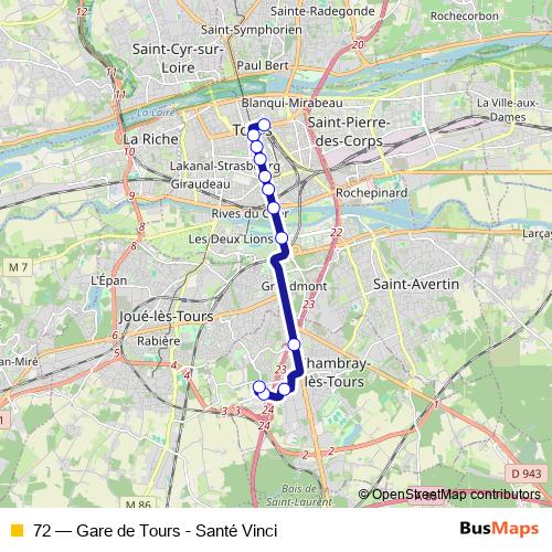 72 bus Line Map