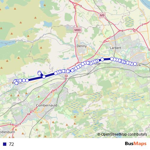 72 bus Line Map