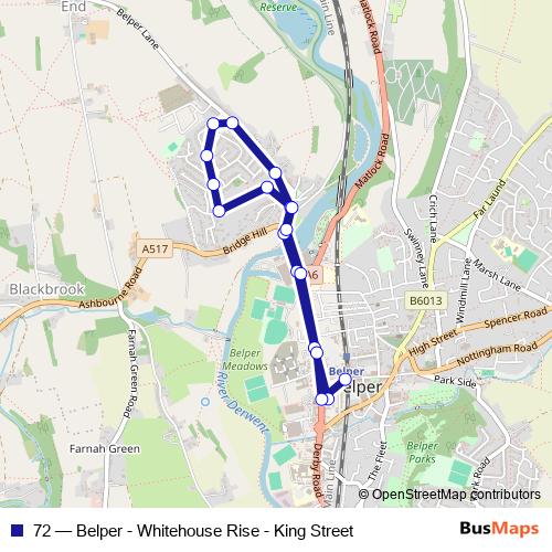 72 bus Line Map