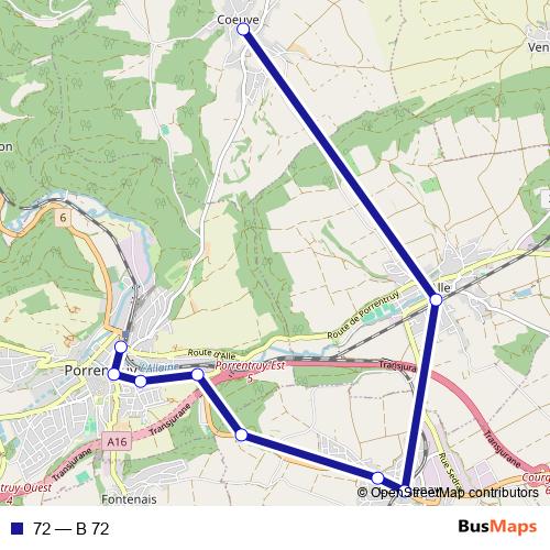 72 bus Line Map