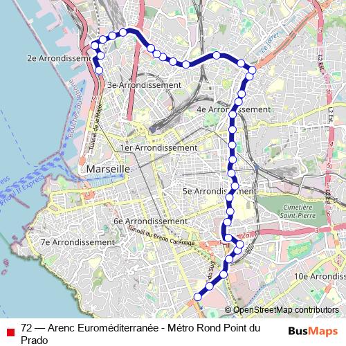 72 bus Line Map