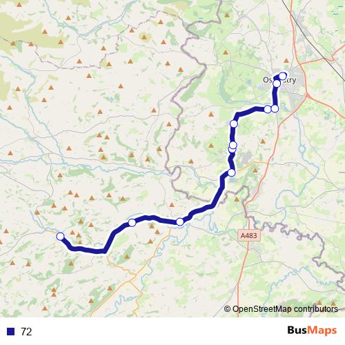 72 bus Line Map
