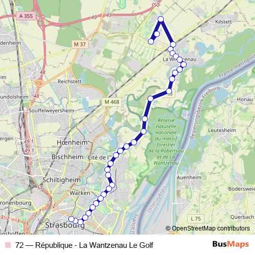 72 bus Line Map