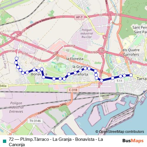 72 bus Line Map