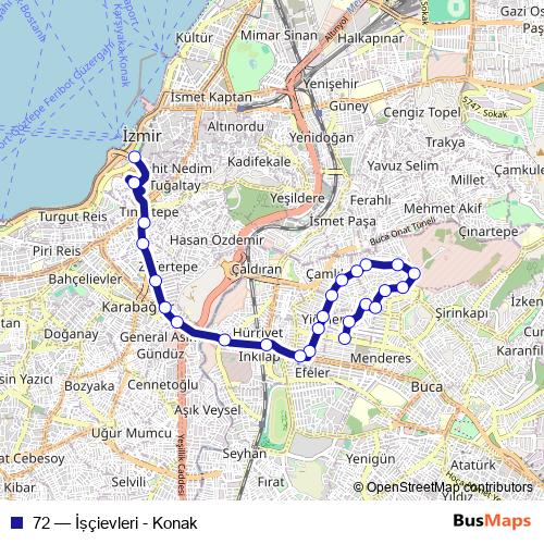 72 bus Line Map