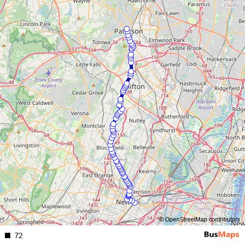 72 bus Line Map