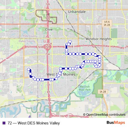 72 bus Line Map
