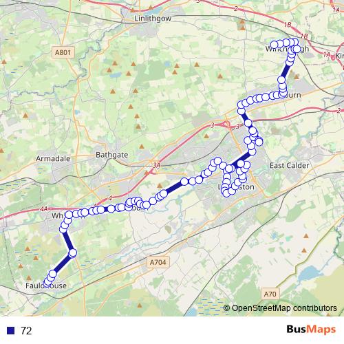 72 bus Line Map