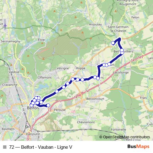 72 bus Line Map