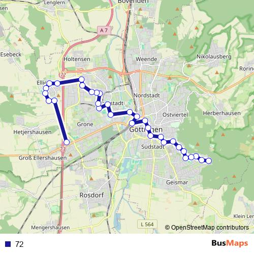 72 bus Line Map