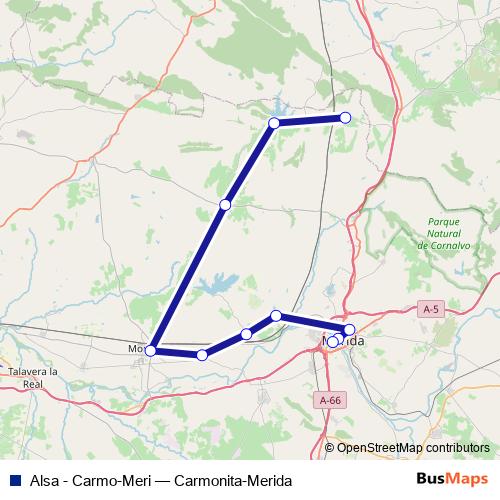 Alsa - Carmo-Meri bus Line Map