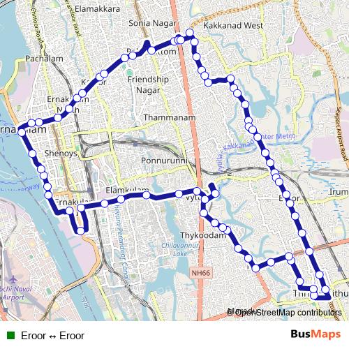 Eroor ↔ Eroor bus Line Map