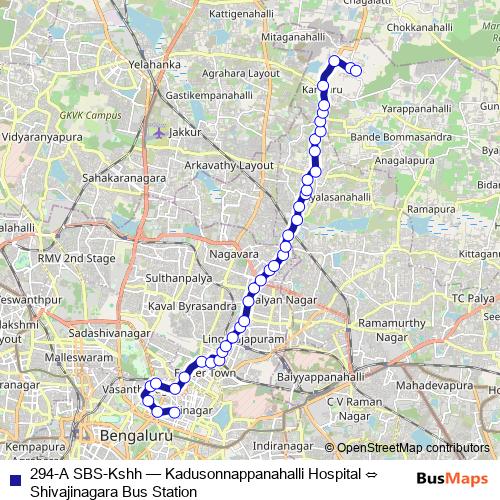 294-A SBS-Kshh bus Line Map