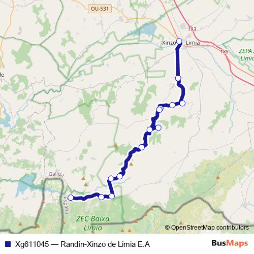 Xg611045 bus Line Map