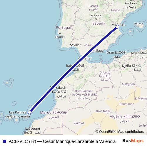 ACE-VLC (Fr) air Line Map
